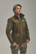 Зимова утеплена жіноча FS куртка-трансформер Soft Shell 2в1, хакі - Зображення 5