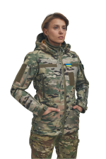 Зимова утеплена жіноча FS куртка-трансформер Soft Shell 2в1, мультикам