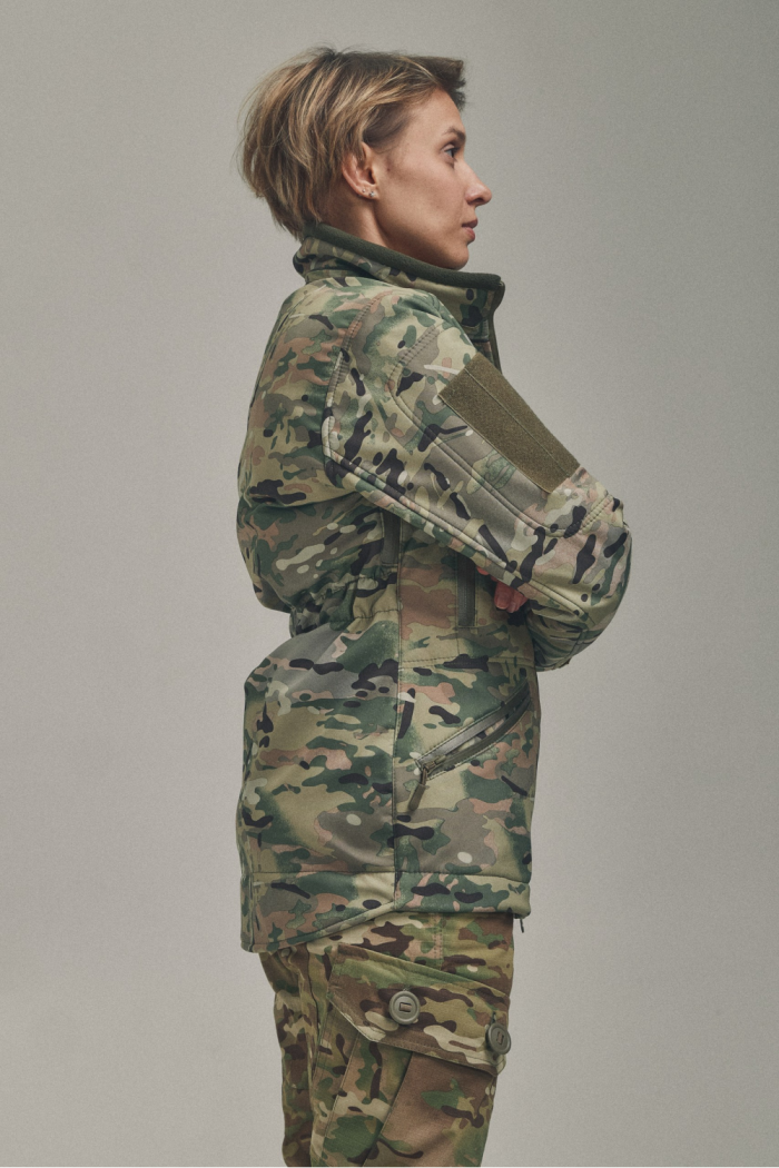 Зимова утеплена жіноча FS куртка-трансформер Soft Shell 2в1, мультикам - Зображення 3