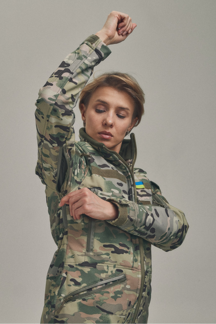 Зимова утеплена жіноча FS куртка-трансформер Soft Shell 2в1, мультикам - Зображення 5