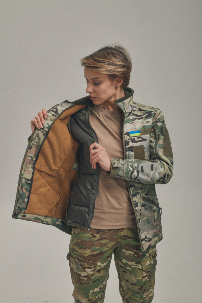 Зимова утеплена жіноча FS куртка-трансформер Soft Shell 2в1, мультикам - Зображення 7