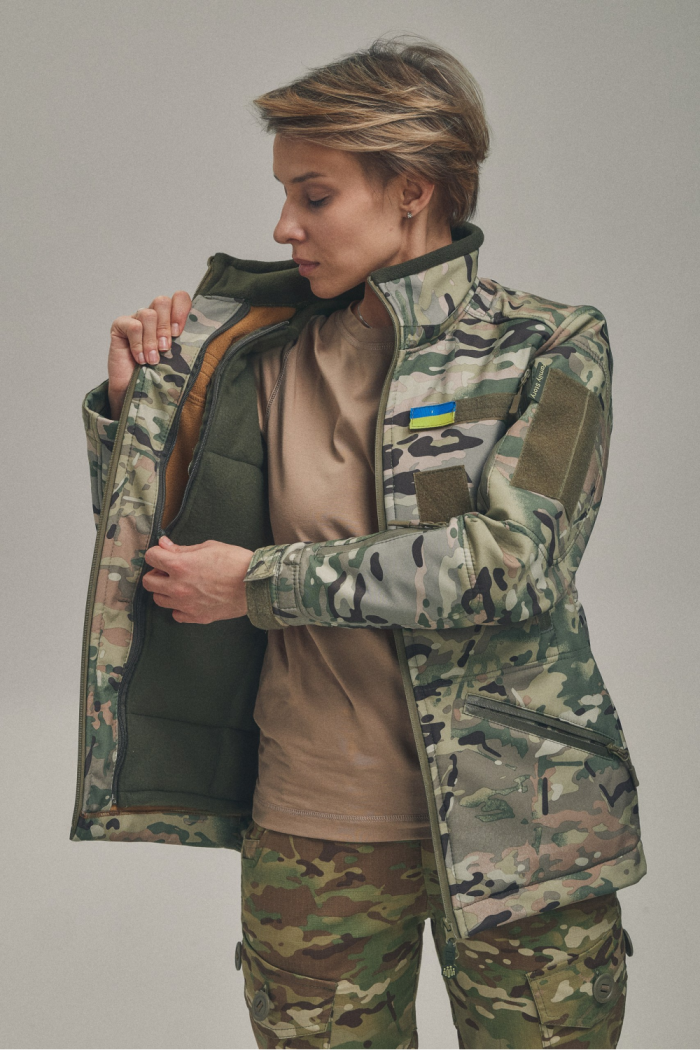 Зимова утеплена жіноча FS куртка-трансформер Soft Shell 2в1, мультикам - Зображення 8