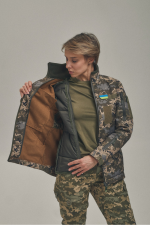 Зимова утеплена жіноча FS куртка-трансформер Soft Shell 2в1, піксель - Зображення 8