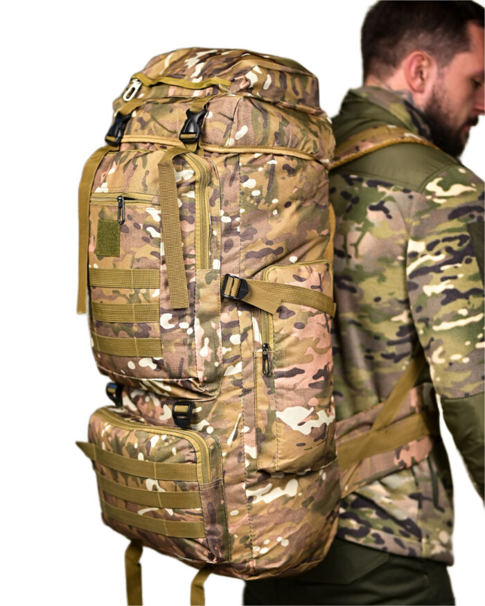 Рюкзак тактичний 70 л. із зносостійкого, водонепроникного матеріалу МУЛЬТИКАМ - Зображення 3