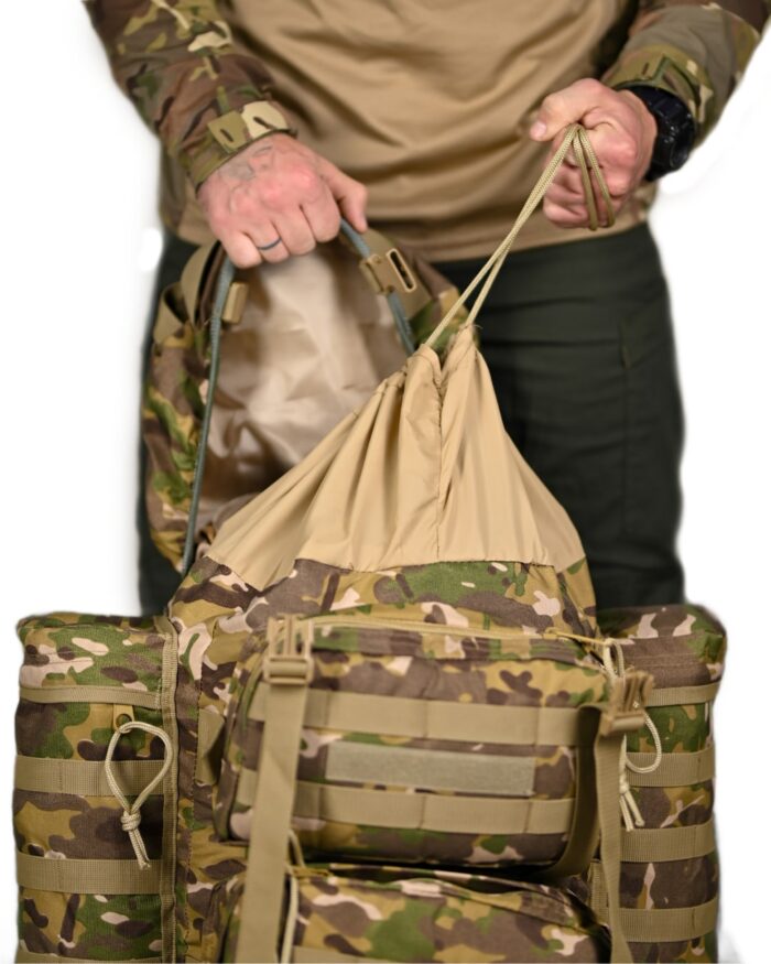 Рюкзак тактичний 100+10 л. із зносостійкого, водонепроникного матеріалу МУЛЬТИКАМ - Зображення 10