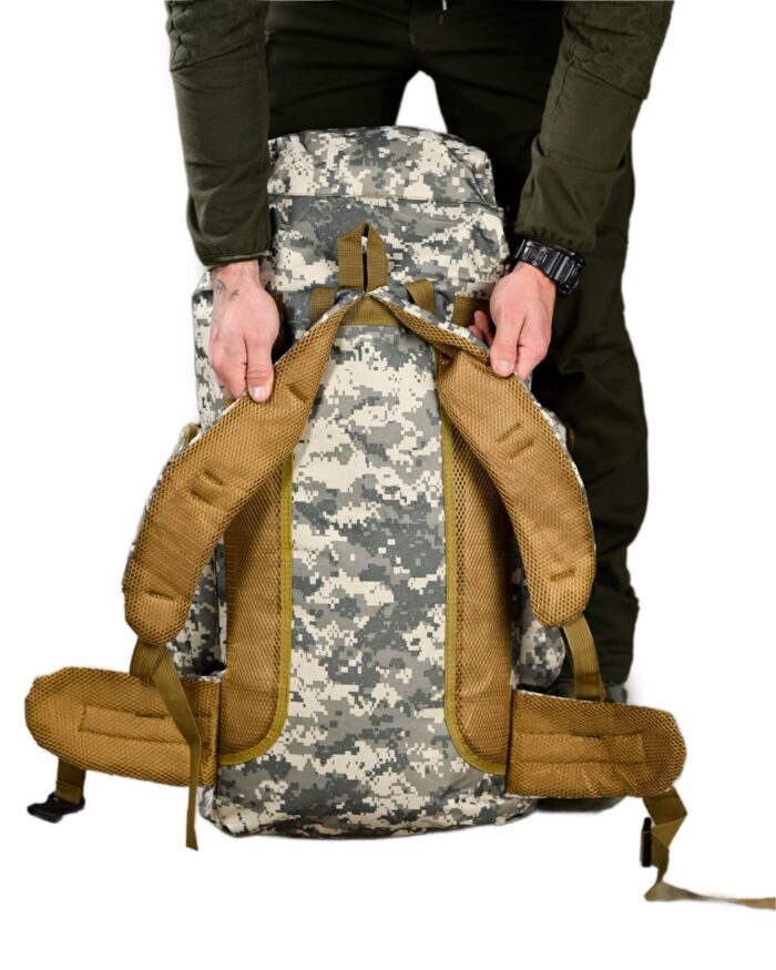 Рюкзак тактичний 70 л. із зносостійкого, водонепроникного матеріалу ПІКСЕЛЬ - Зображення 4