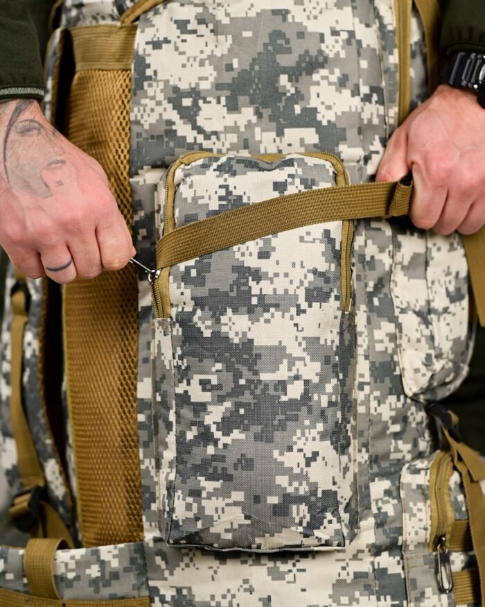 Рюкзак тактичний 70 л. із зносостійкого, водонепроникного матеріалу ПІКСЕЛЬ - Зображення 5