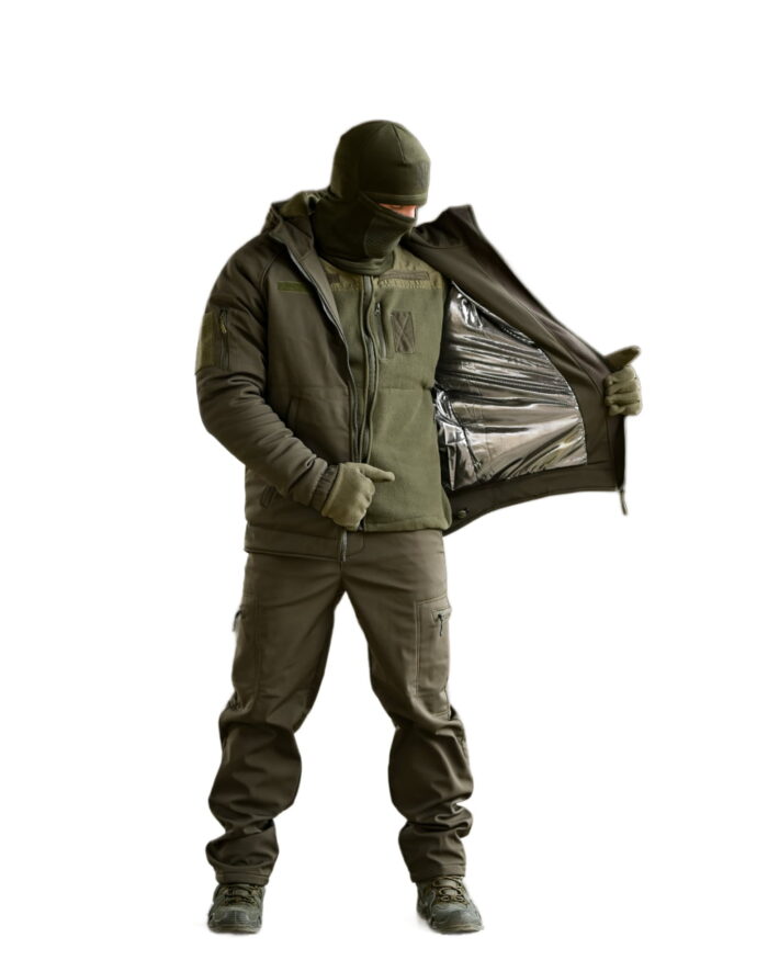 Зимовий тактичний костюм Softshell 5в1 Softshell + Omni-Heat Оливковий - Зображення 2