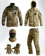 Зимовий тактичний костюм Softshell 5в1 Softshell + Omni-Heat Мультикам