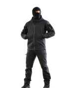 Утеплений тактичний костюм Softshell 5в1 Softshell + Fleece Set Чорний - Зображення 4