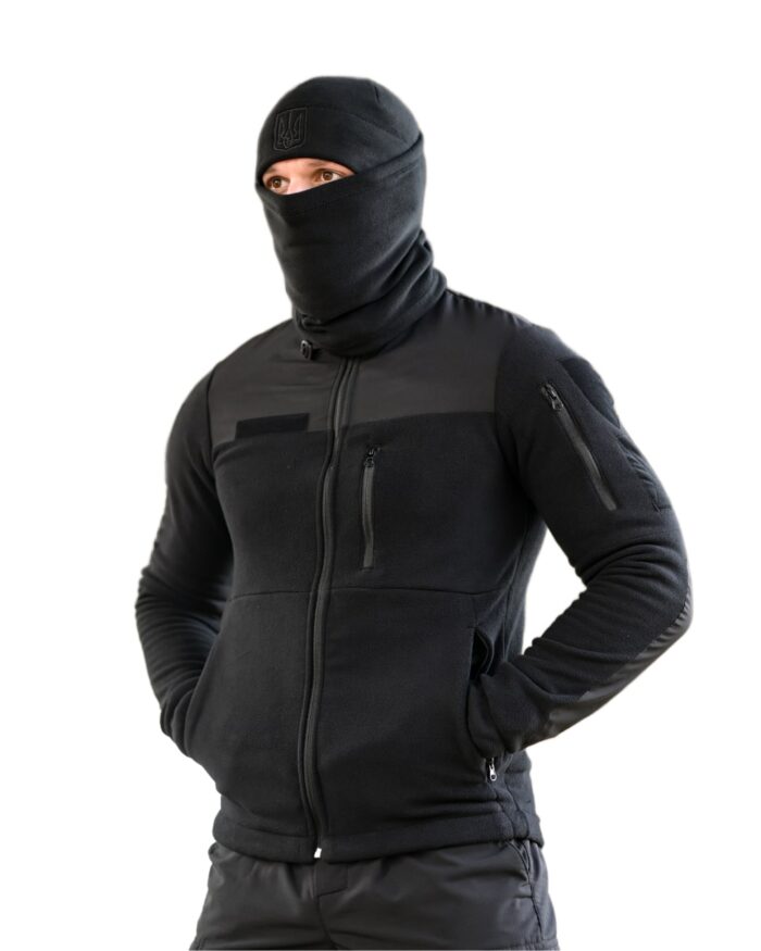 Утеплений тактичний костюм Softshell 5в1 Softshell + Fleece Set Чорний - Зображення 8