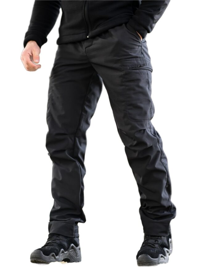 Утеплений тактичний костюм Softshell 5в1 Softshell + Fleece Set Чорний - Зображення 9