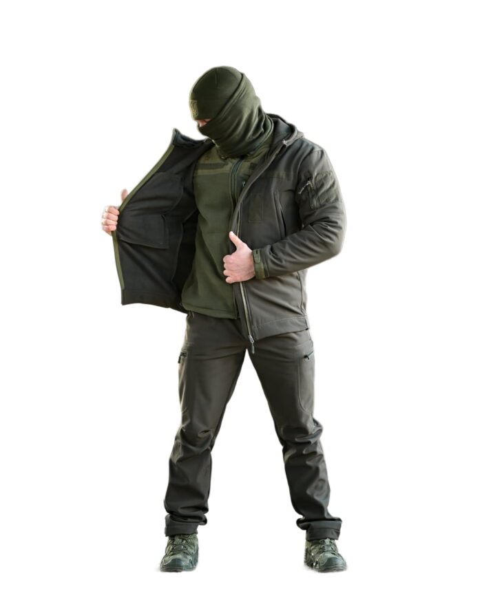 Утеплений тактичний костюм Softshell 5в1 Softshell + Fleece Set Оливковий - Зображення 1
