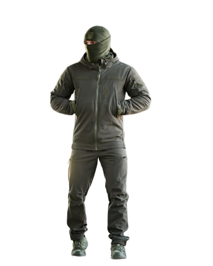 Утеплений тактичний костюм Softshell 5в1 Softshell + Fleece Set Оливковий - Зображення 3