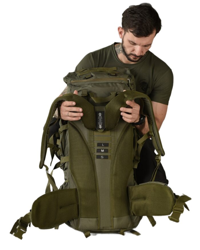 Рюкзак тактичний 100 л. рамний з водонепроникного матеріалу ОЛИВКОВИЙ - Зображення 4