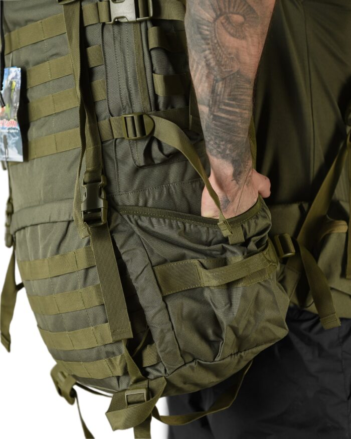 Рюкзак тактичний 100 л. рамний з водонепроникного матеріалу ОЛИВКОВИЙ - Зображення 10