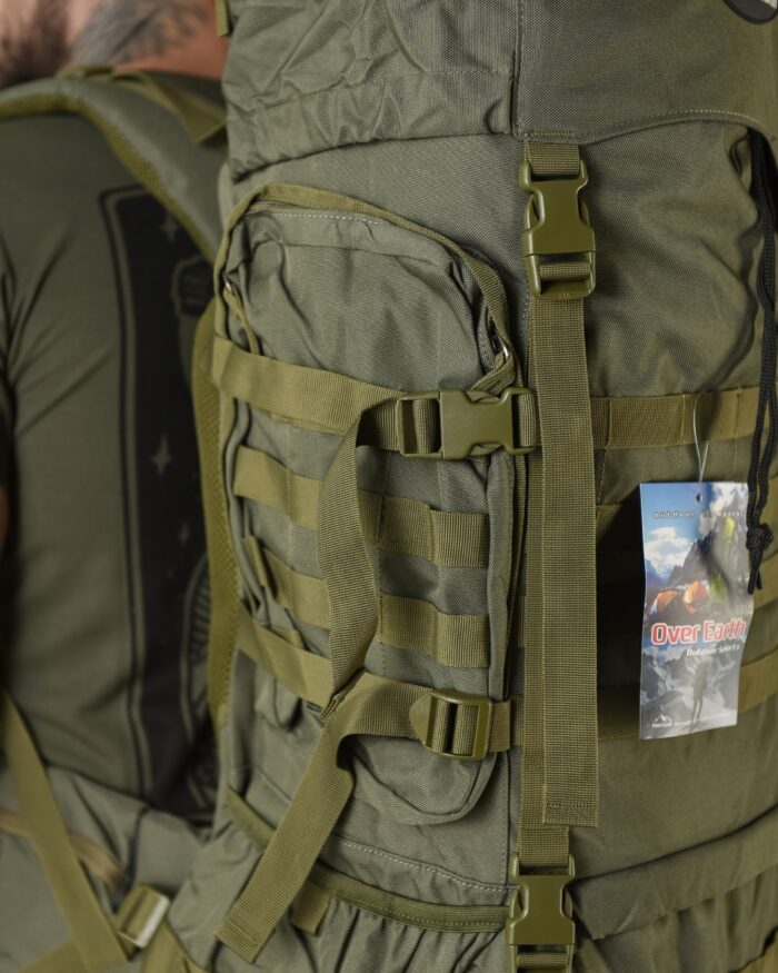 Рюкзак тактичний 100 л. рамний з водонепроникного матеріалу ОЛИВКОВИЙ - Зображення 11