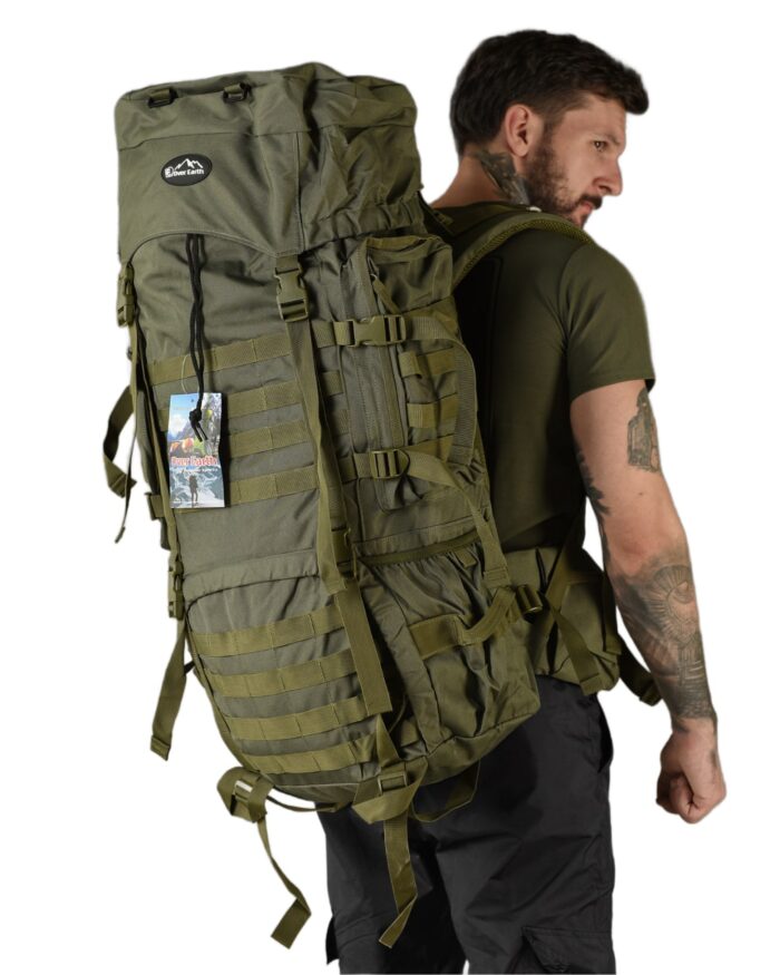Рюкзак тактичний 100 л. рамний з водонепроникного матеріалу ОЛИВКОВИЙ - Зображення 1