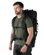 Рюкзак тактичний 100 л. рамний з водонепроникного матеріалу ЧОРНИЙ - Зображення 2