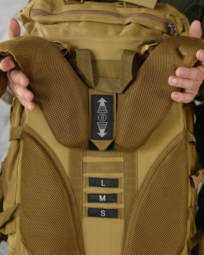 Рюкзак тактичний 100 л. рамний з водонепроникного матеріалу КОЙОТ - Зображення 4