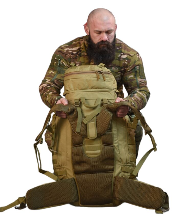Рюкзак тактичний 100 л. рамний з водонепроникного матеріалу Cordura 1000D - Зображення 4