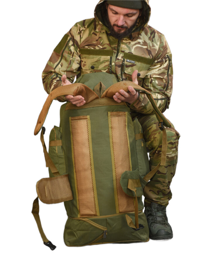 Рюкзак тактичний 80 л. з водонепроникного матеріалу ОЛИВА - Зображення 7