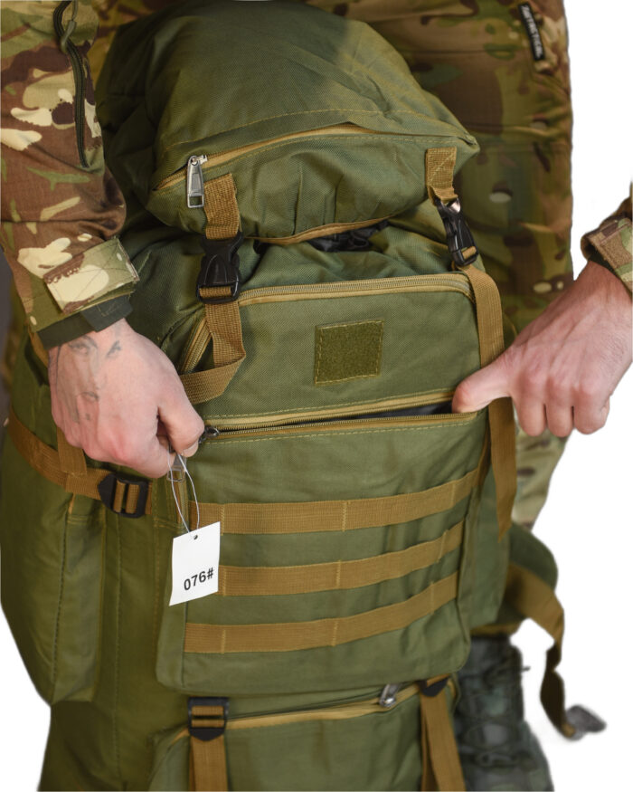 Рюкзак тактичний 80 л. з водонепроникного матеріалу ОЛИВА - Зображення 9
