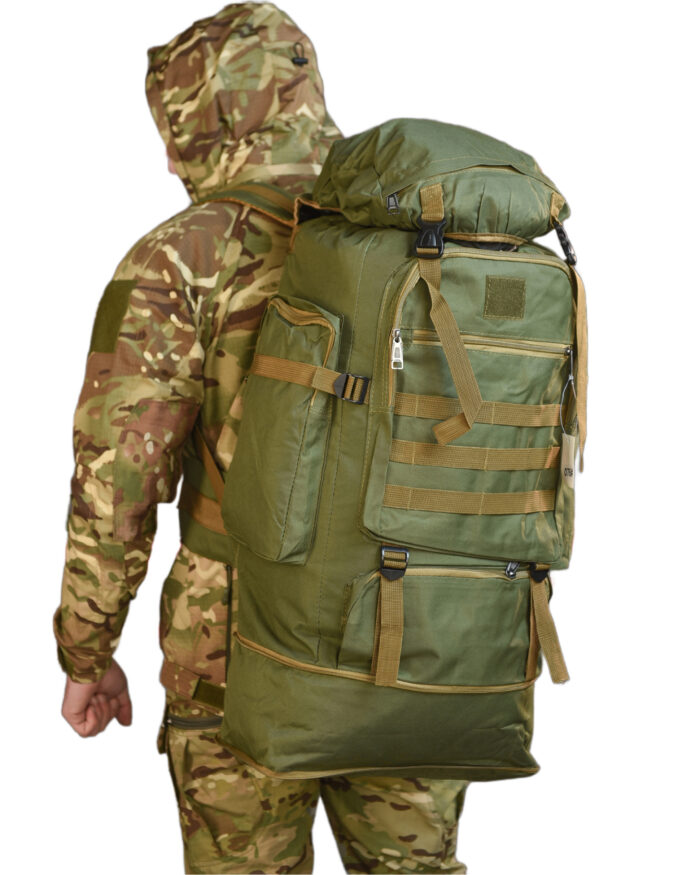 Рюкзак тактичний 80 л. з водонепроникного матеріалу ОЛИВА - Зображення 1