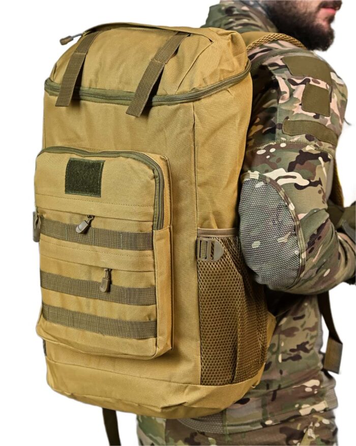 Рюкзак тактичний 60 л. з водонепроникного матеріалу КОЙОТ - Зображення 2