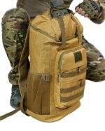 Рюкзак тактичний 60 л. з водонепроникного матеріалу КОЙОТ - Зображення 4