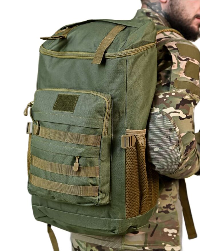 Рюкзак тактичний 60 л. з водонепроникного матеріалу ОЛИВА - Зображення 2