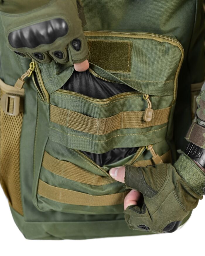 Рюкзак тактичний 60 л. з водонепроникного матеріалу ОЛИВА - Зображення 4