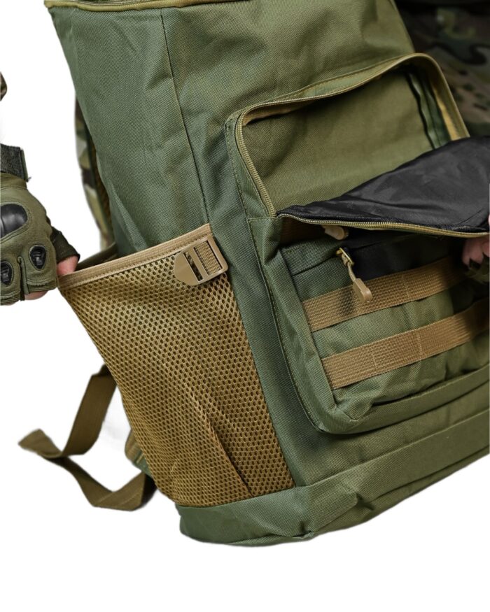 Рюкзак тактичний 60 л. з водонепроникного матеріалу ОЛИВА - Зображення 6
