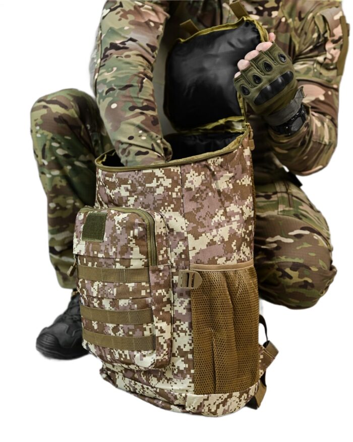 Рюкзак тактичний 60 л. з водонепроникного матеріалу ПІКСЕЛЬ - Зображення 5