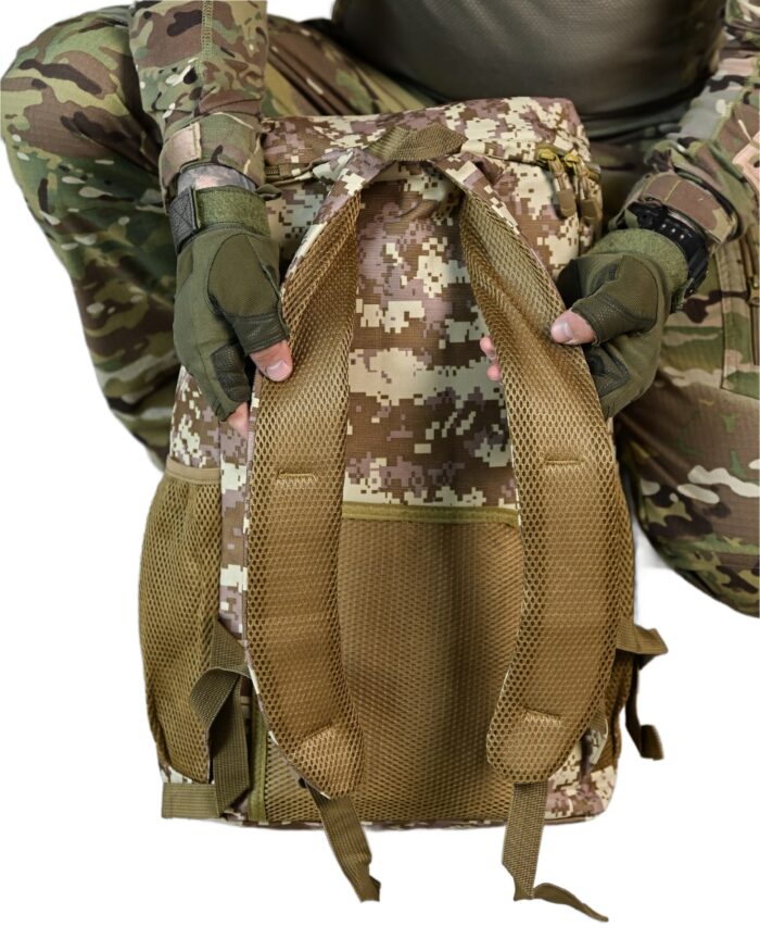 Рюкзак тактичний 60 л. з водонепроникного матеріалу ПІКСЕЛЬ - Зображення 7