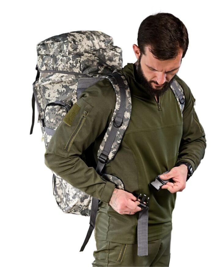 Рюкзак тактичний 50 л. із зносостійкого, водонепроникного матеріалу ПІКСЕЛЬ - Зображення 4
