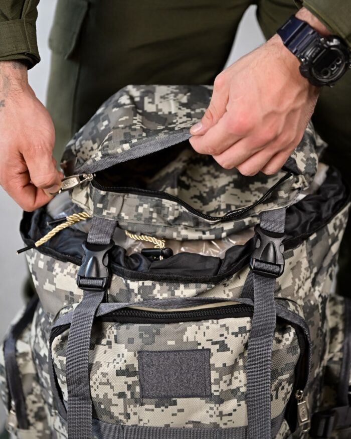 Рюкзак тактичний 50 л. із зносостійкого, водонепроникного матеріалу ПІКСЕЛЬ - Зображення 6