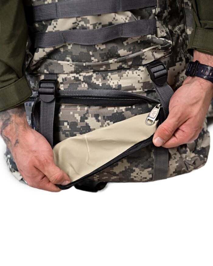 Рюкзак тактичний 50 л. із зносостійкого, водонепроникного матеріалу ПІКСЕЛЬ - Зображення 9