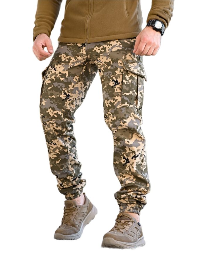 Зимові тактичні штани Softshell з флісовою підкладкою Піксель - Зображення 1