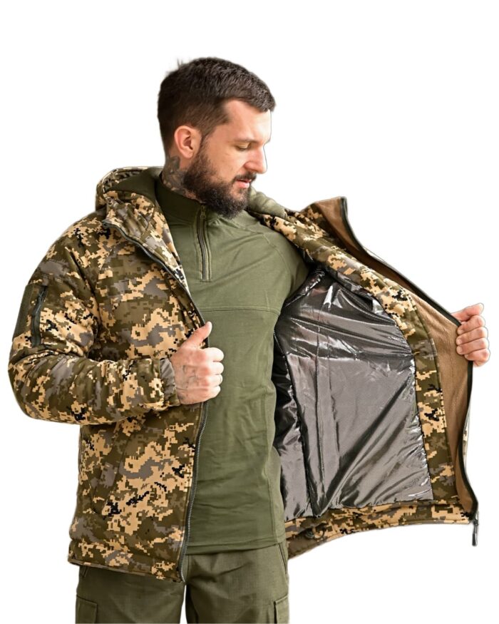 Зимова тактична куртка Softshell + Omni-Heat -20°C Піксель ММ-14 - Зображення 1