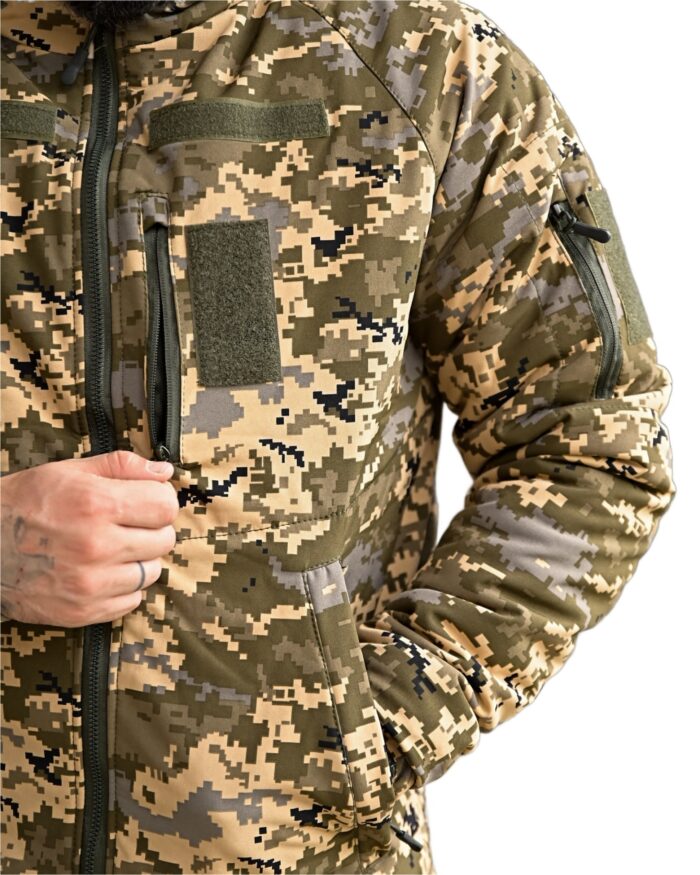 Зимова тактична куртка Softshell + Omni-Heat -20°C Піксель ММ-14 - Зображення 4
