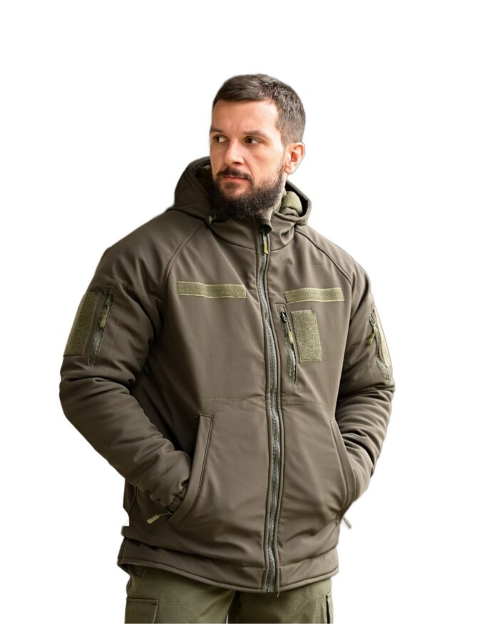 Зимова тактична куртка Softshell + Omni-Heat -20°C Олива - Зображення 1