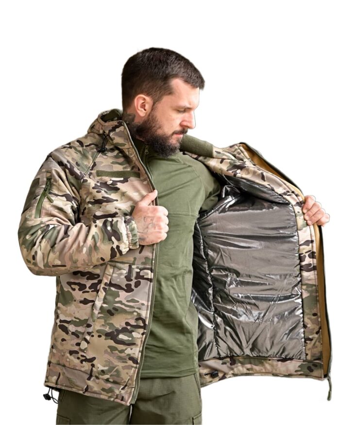 Зимова тактична куртка Softshell + Omni-Heat -20°C Мультикам - Зображення 2