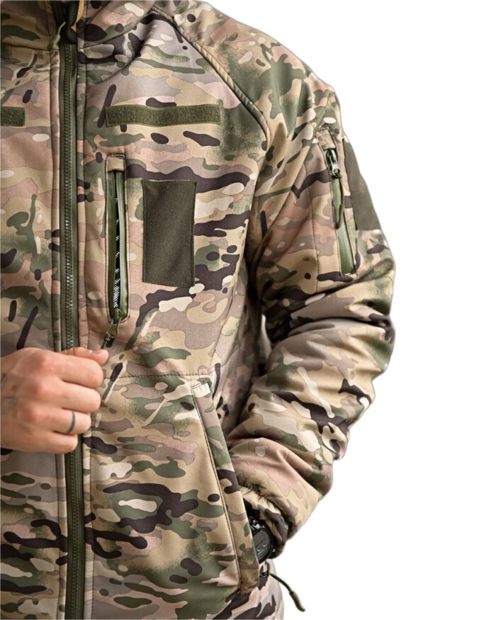 Зимова тактична куртка Softshell + Omni-Heat -20°C Мультикам - Зображення 3