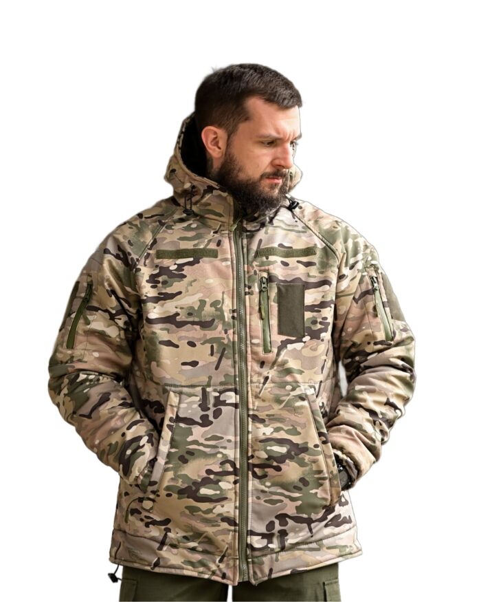 Зимова тактична куртка Softshell + Omni-Heat -20°C Мультикам - Зображення 1
