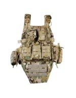 Тактична плитоноска Attack з напашником та підсумками CORDURA Мультикам