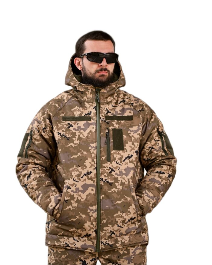 Зимова тактична куртка Softshell + Omni-Heat -20°C Піксель - Зображення 3