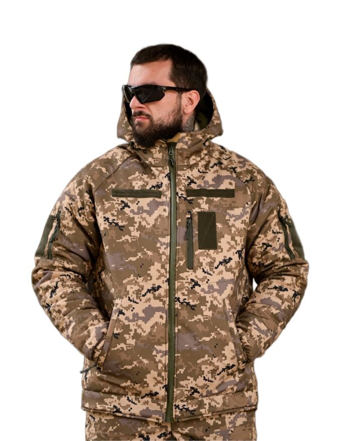 Зимова тактична куртка Softshell + Omni-Heat -20°C Піксель - Зображення 4