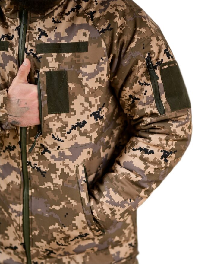 Зимова тактична куртка Softshell + Omni-Heat -20°C Піксель - Зображення 6