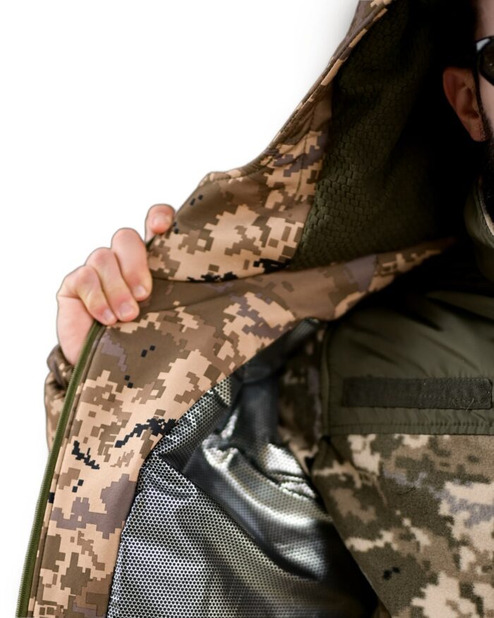 Зимова тактична куртка Softshell + Omni-Heat -20°C Піксель - Зображення 9